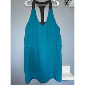 ALO Yoga Teal/Grey Workout Tank | Size Large | Athleisure Activewear Compression
